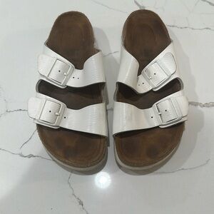 White Birkenstock Arizonas